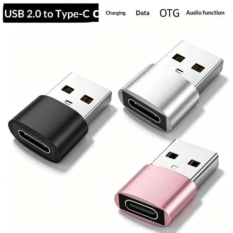 1Pcs USB A Male To Micro Type C Female Connector OTG Adapter USB To Type C Converter For Computer Laptop Data Transfer