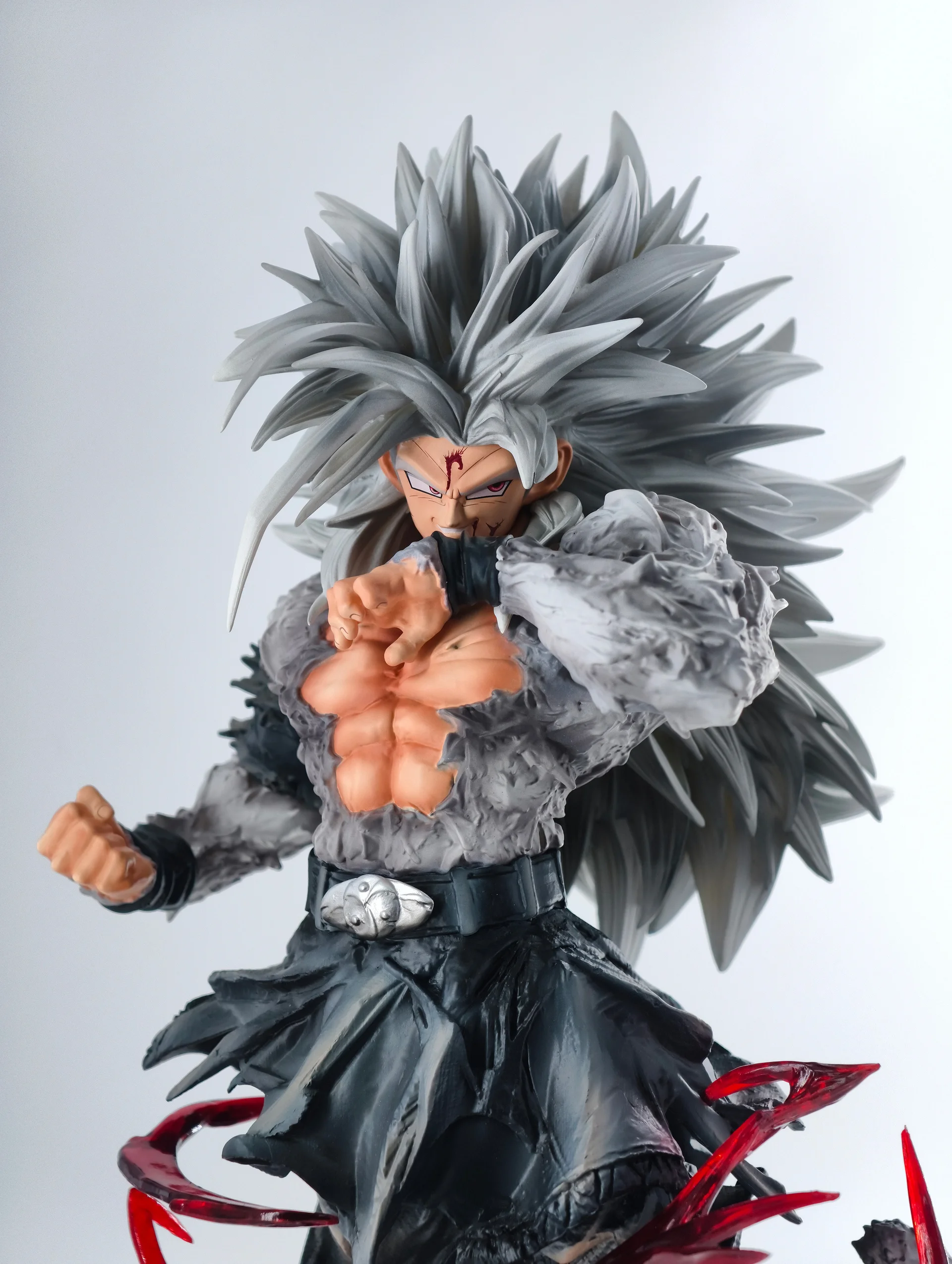 36cm Dragon Ball Super Saiyajin 5 Goku PVC-Statue Sammlerfigur Schreibtischdekoration Anime-Merchandise Trendiges Spielzeug Geschenk für Männer