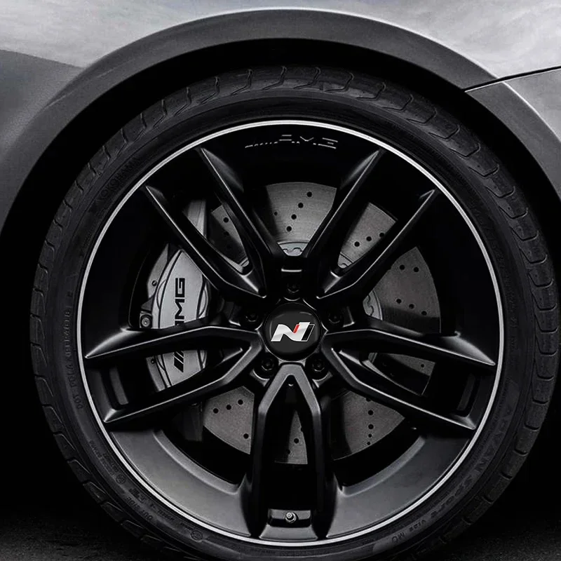 4Pcs 56mm Car Wheel Center Hub Cap Stickers Accessories For Hyundai N Line i20 i30 Sonata Tucson Azera Elantra Veloster view 3