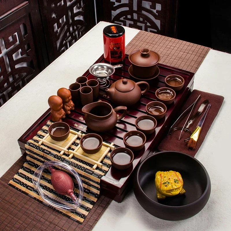 Ceremony Kung Fu Tea Set Gift Tray Chinese Traditional Puer Teapot Afternoon Tea Cup Set Kitchen Kit Complete Teaware Coffeeware