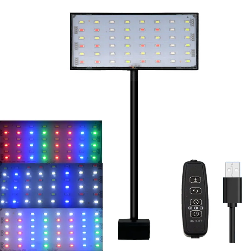 Aquarium Fish Tank Full Spectrum LED Light With Cycle Timing 3-Color Adjustment,  Adjust Brightness Plant Grow Water Grass Lamp