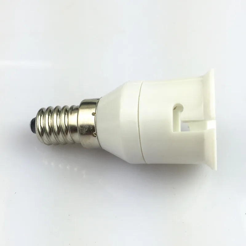 White E14 to B22 Led Light Lamp Holder Converter Screw Bulb Socket Adapter LED Saving Light Lamp Bases