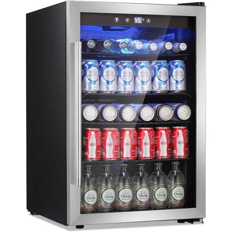 Antarctic Star Beverage Refrigerator Cooler - 145 Can Mini Fridge Glass Door for Soda Beer or Wine, Small Drink Dispenser