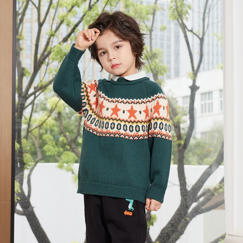 Clibeso Boys Knit Christmas Sweaters Kids Embroidery Soldier Pullovers Children Winter Knitted Sweater Infant Tops Boy Knitwear