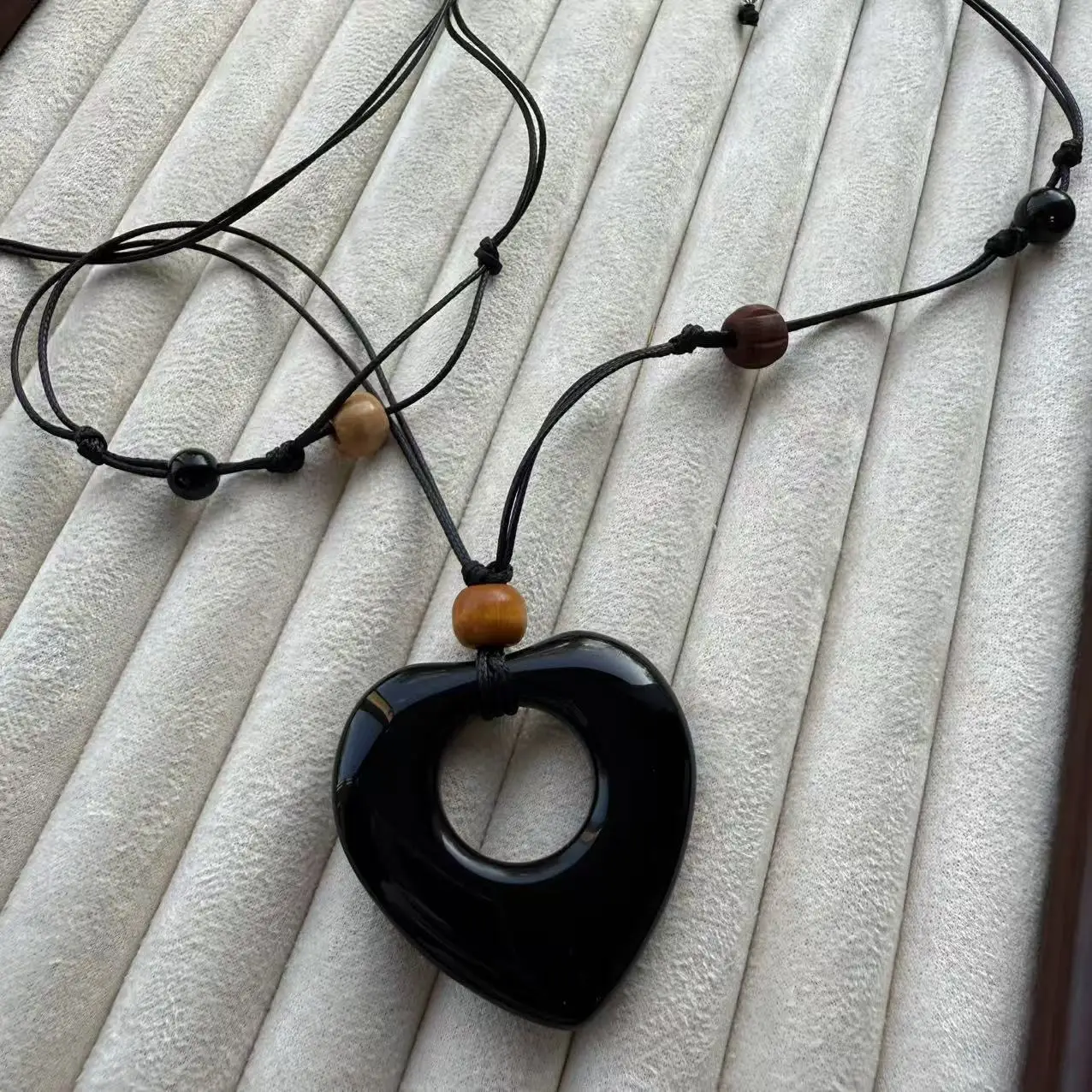 Geometric Irregular Black Long Pendant New Chinese Style High-end Feel Sweater Chain Individual Simple And Versatile Necklace