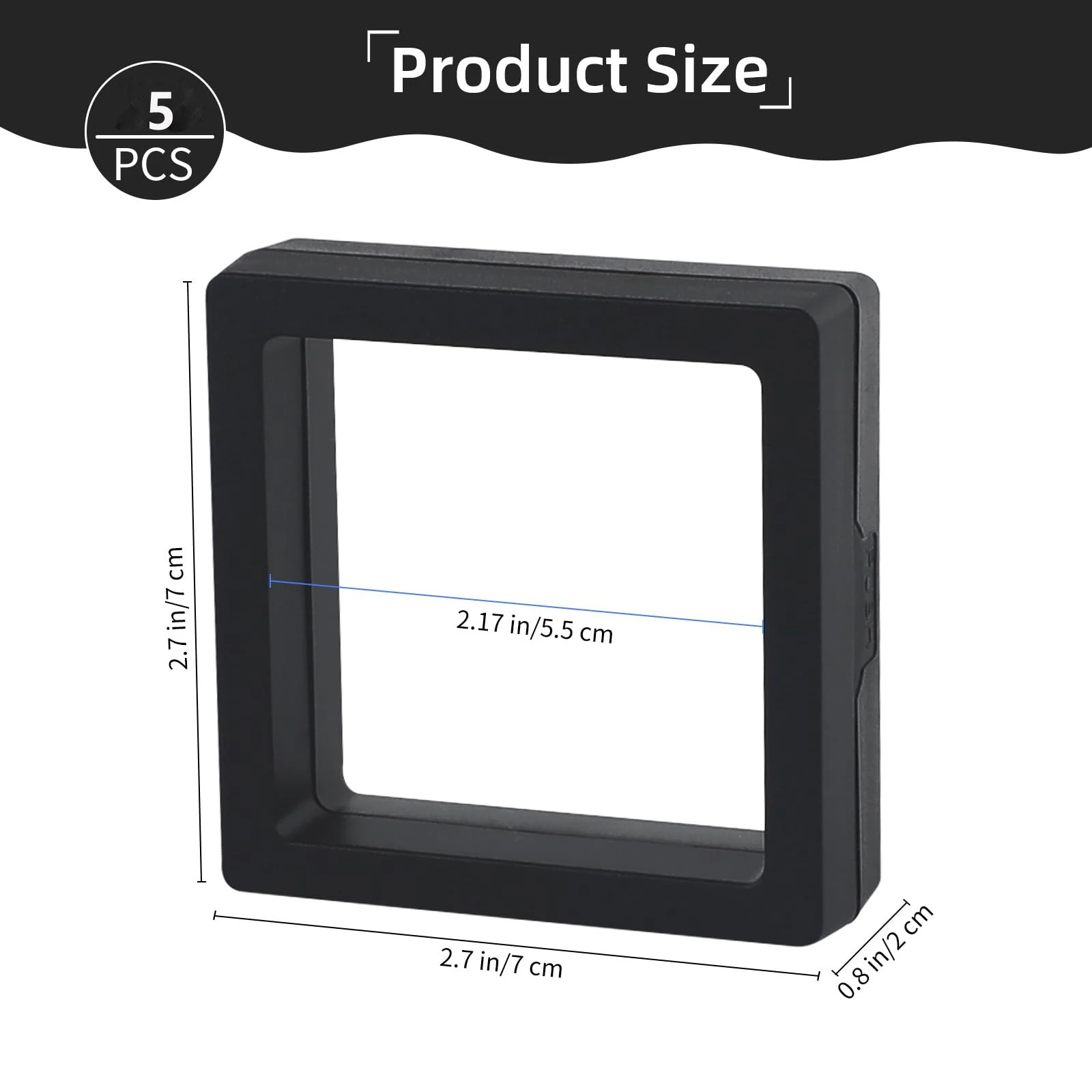 Transparent Floating Display Box, Plastic Film Jewelry Packaging Box, Jewelry, Necklace, Ring, and Collectible Storage Box