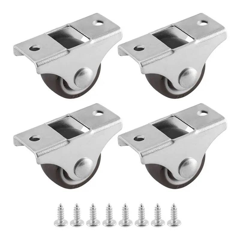 BAAG-4 Pcs Mini Casters Furniture Casters Small 25Mm Fixed Casters Directional Movable Casters Movable Casters For Furniture