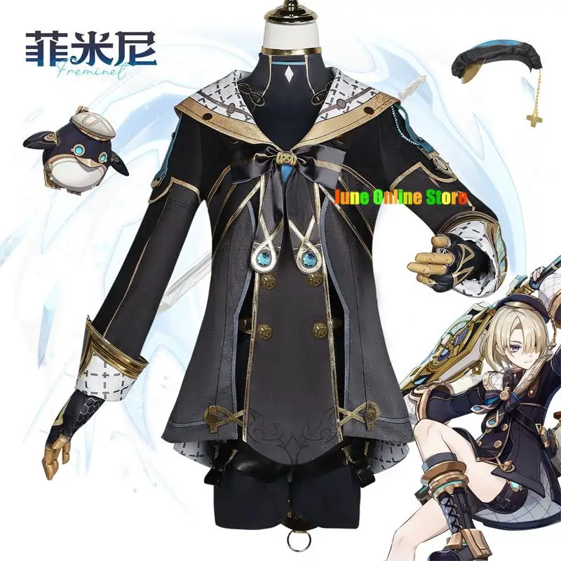 Gioco Anime Genshin Impact Freminet Costume Cosplay Cappello Vestito Carnevale Uniforme Halloween Party Abbigliamento