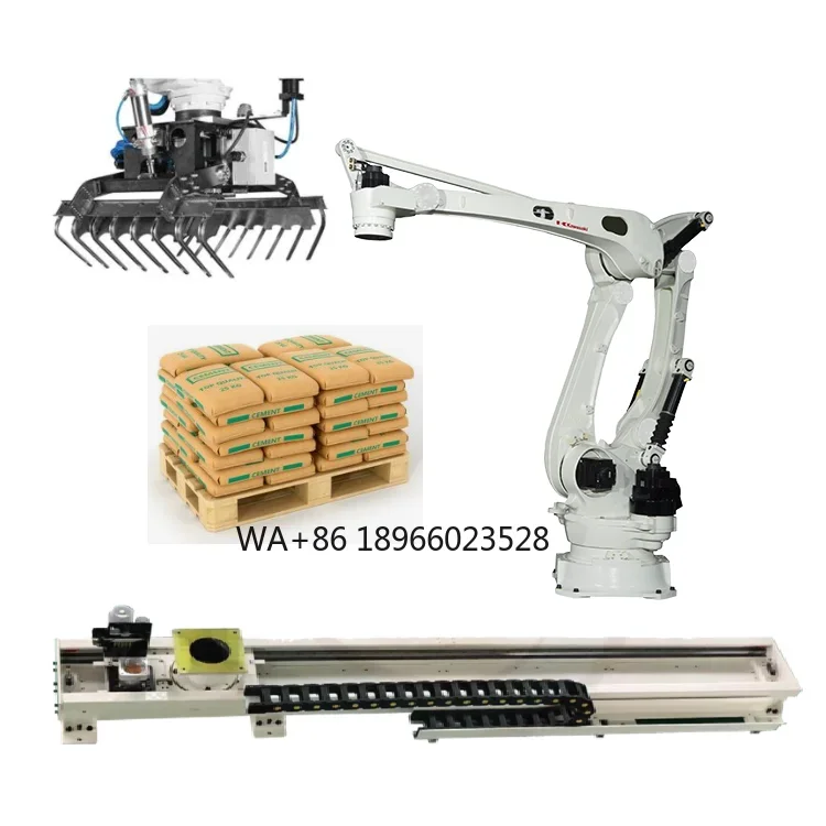 Industrial Robotic Arm 4 Axis CP500L With CNGBS Robot Gripper Guide Rail For Robotic Bag Palletizing Solutions