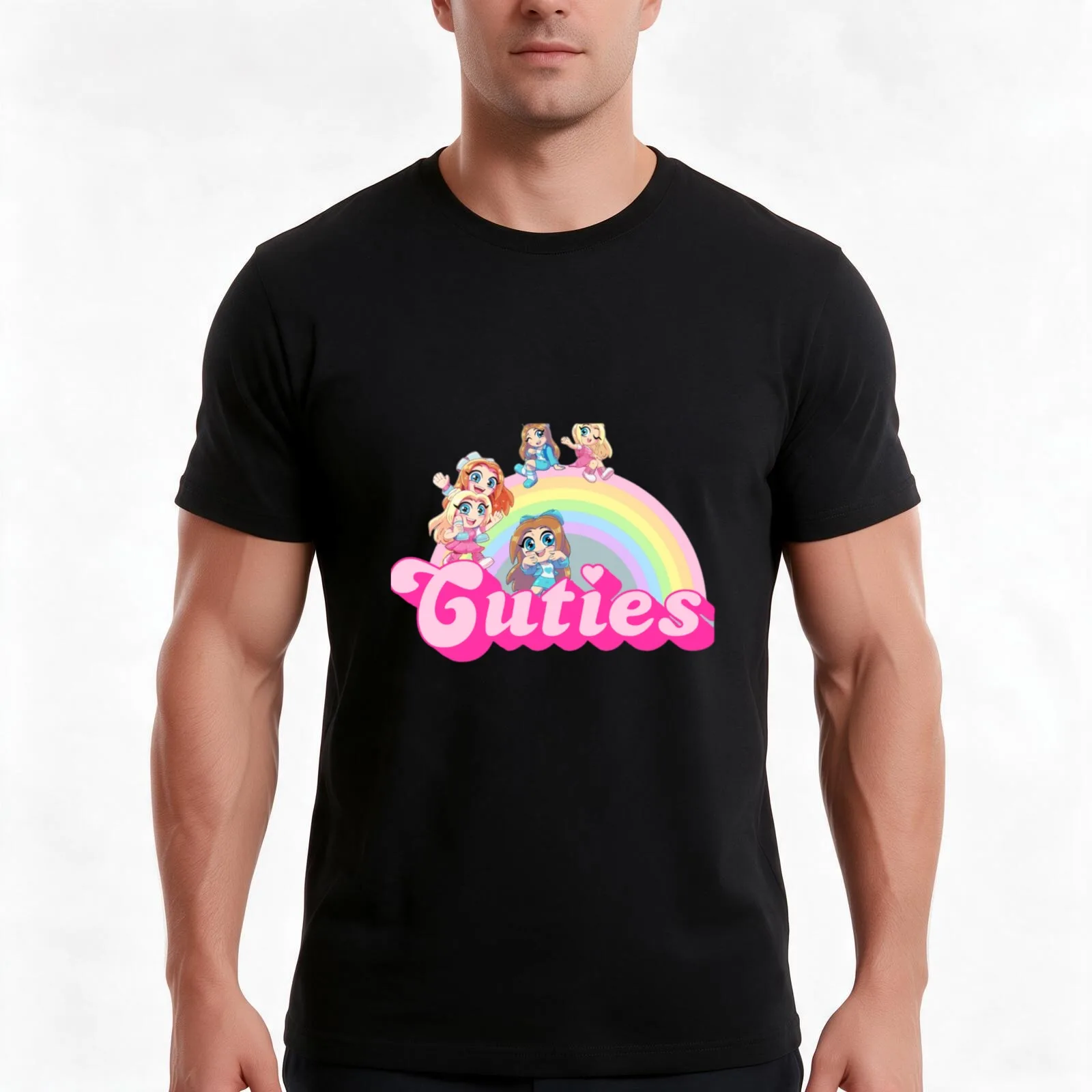 Mackenzie Turner Hey Cuties T-Shirt, Summer Casual Cotton Tee, Oversized Streetwear Tops, Vintage Graphic Print, 100% Cotton