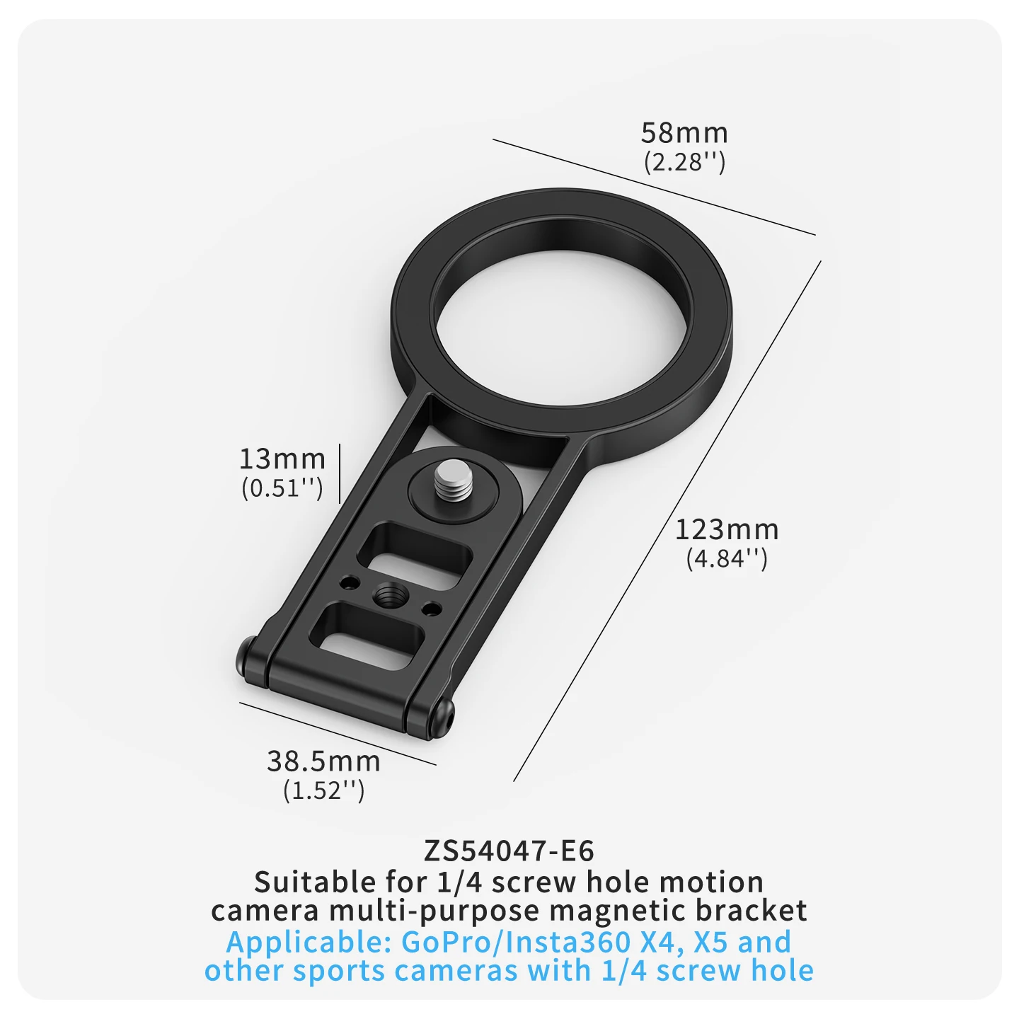 Magnetische Halterung mit Schnellverschluss, 360° Dämpfungs-Kugelkopf, Stativadapter für GoPro, DJI, Insta360, iPhone MagSafe, Lichtstativ – Detail 21