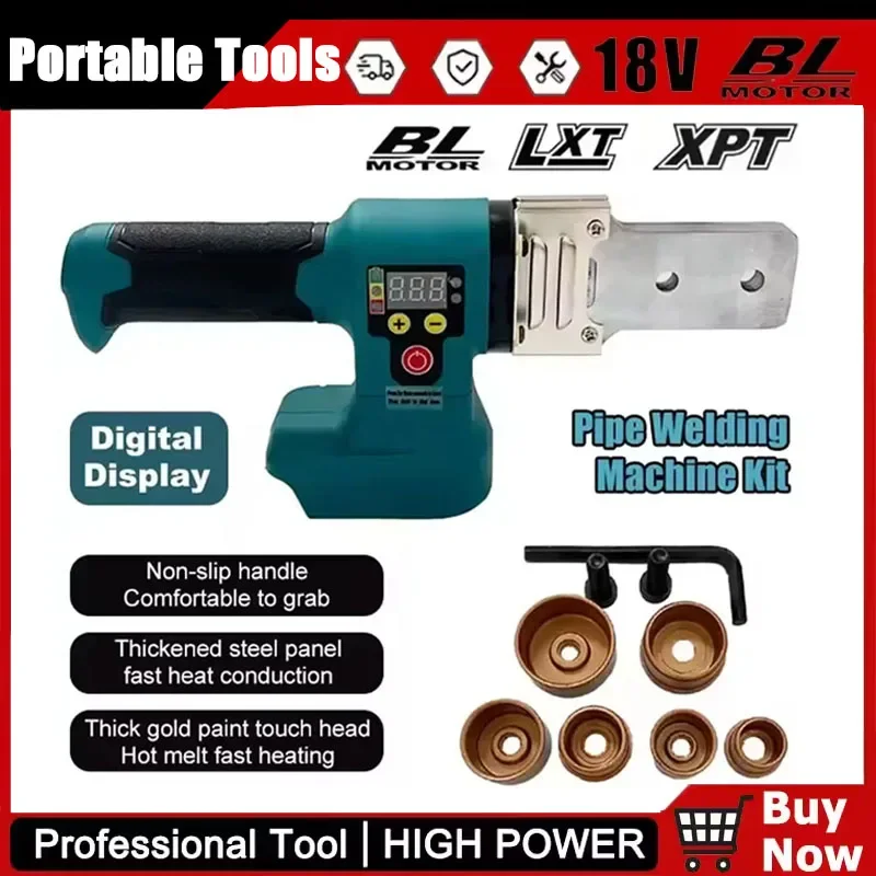 

For Makita Electric Pipe Welding Machine Cordless Fuser PPR PE Soldering Iron Plastic Tube PP Heating Hot Melt 18V Battery