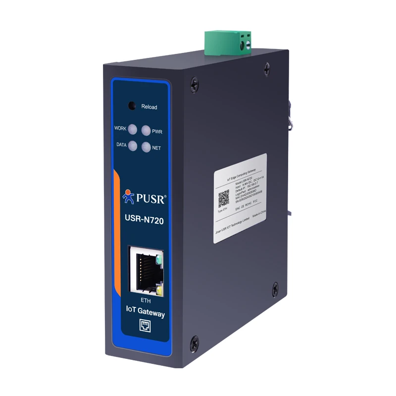 PUSR USR-N720-ETH Industrial IoT Gateway, RS485 to Ethernet, Edge Computing, Modbus RTU/TCP, MQTT+Json, SD Storage, Data Encrypt