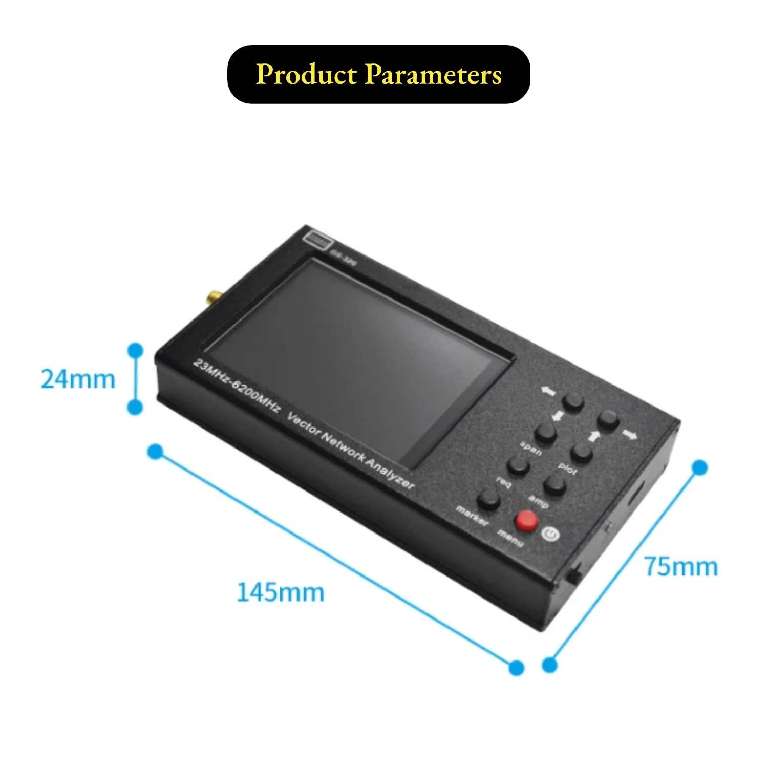 HTOOL GS320 wektorowy analizator sieci 6GHz HTDF 2.4G 5.8G antena mapująca 6-7dB 50Ω napięcie pomiarowe stosunek fali stojącej