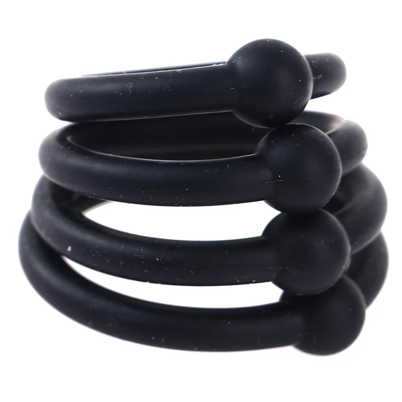 4Pcs Male Penis Rings Crystal Delay Cockring Silicone Bdsm Bondage Erotic Accessories Prostate Adult Sex Toys For Men Chastity view 6