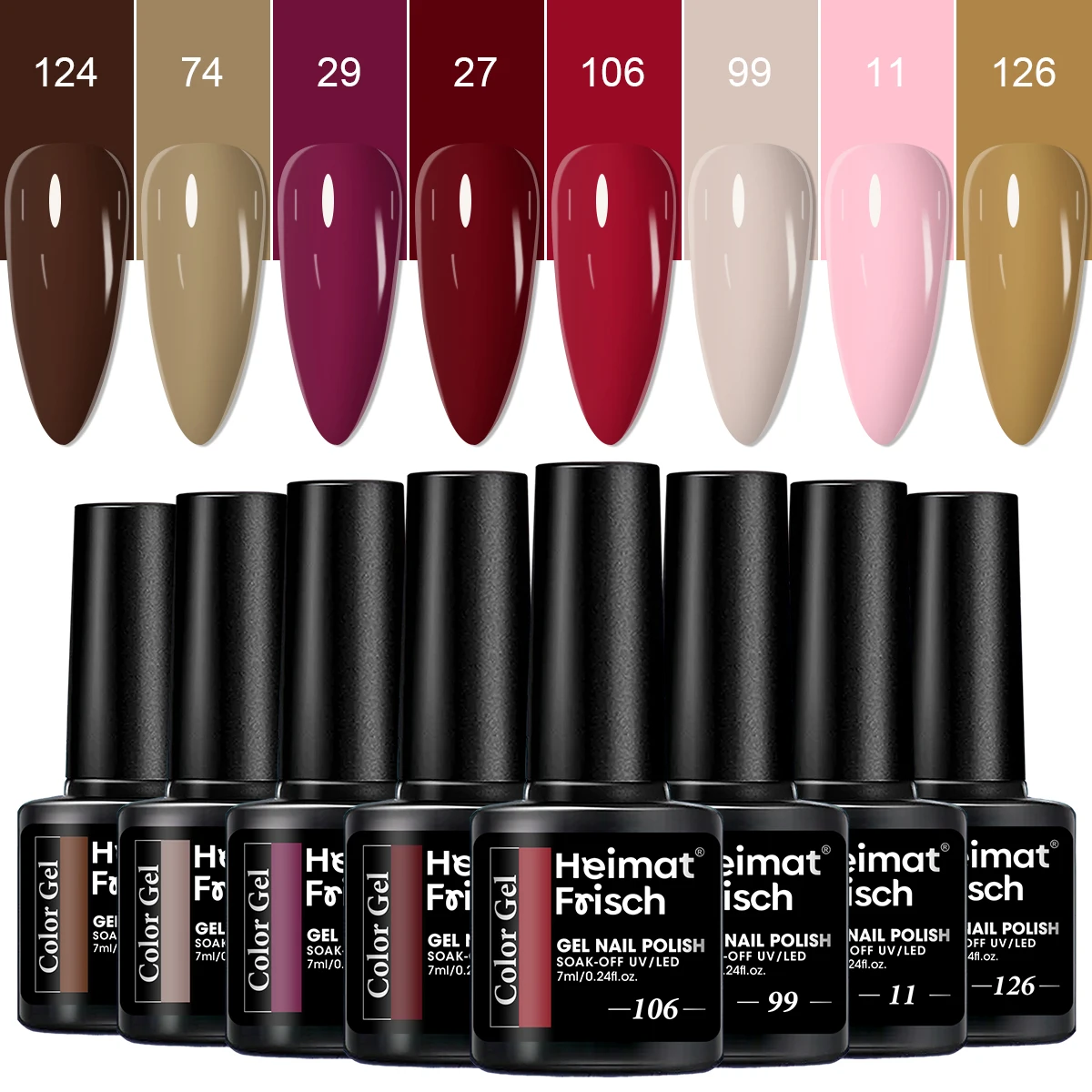 

Набор гель-лаков Heimat Frisch из 8 предметов, всесезонная коллекция цветов, светодиодная подсветка, подарочный набор для ногтей, стойкий салон-Qu
