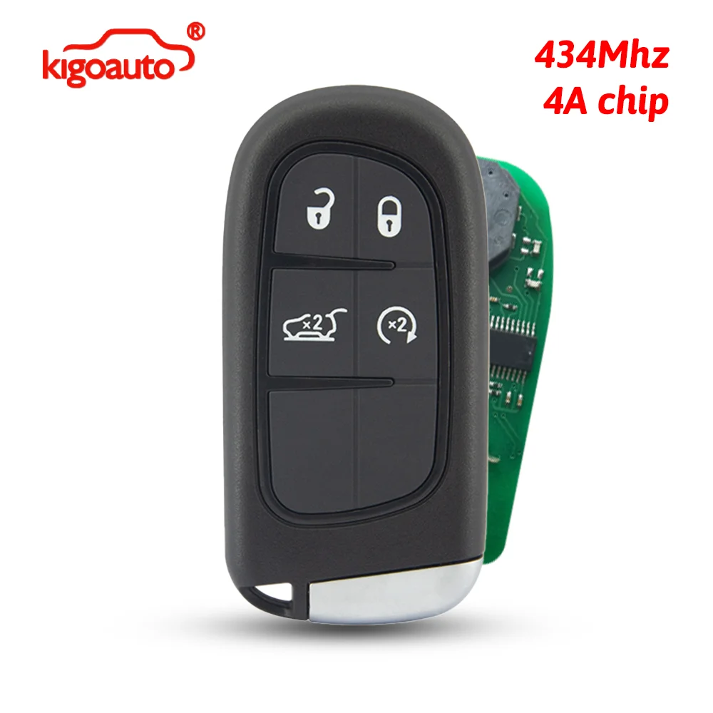 

kigoauto FCC GQ4-54T Smart key 4 button 434Mhz 4A chip for Jeep Cherokee 2014-2018