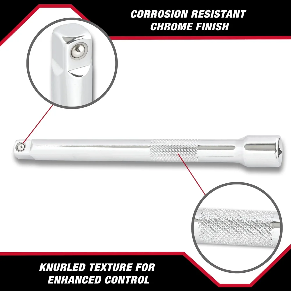 Jeu d'extension de douilles de 3/8 pouces, 3 pièces, Construction en acier résistant à la Corrosion, poignée moletée, facile à utiliser, outil de retrait de bille, serrage