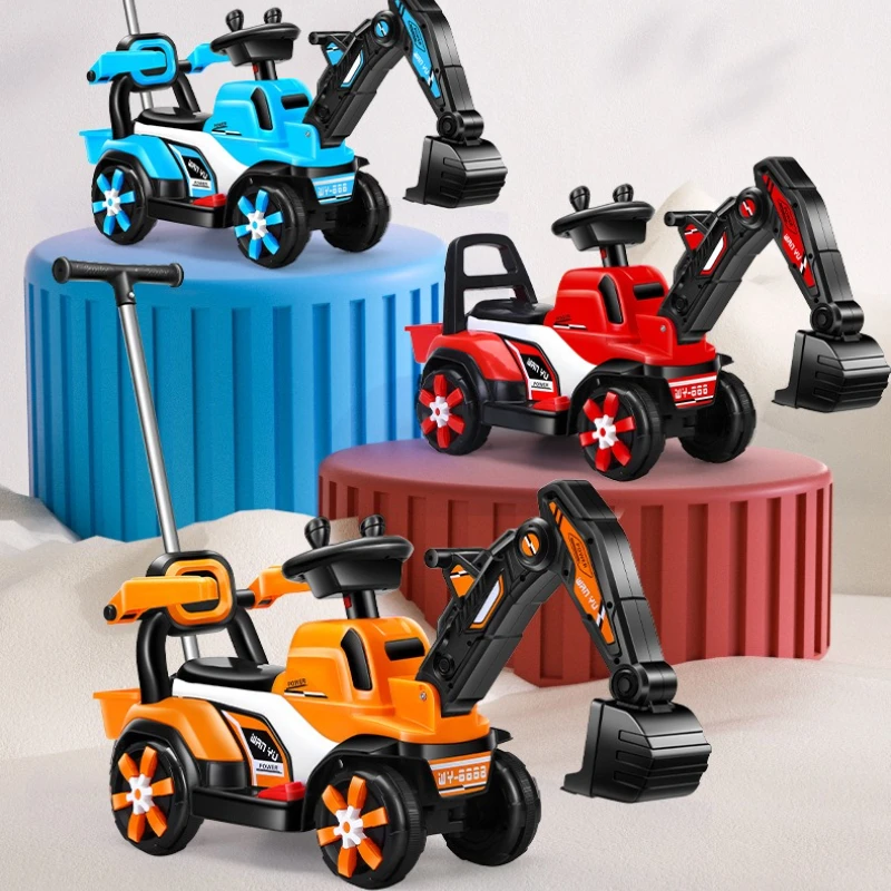 ‌ Excavadora de juguetes de construcción ‌ , Vehículo de ingeniería musical con luces, regalo para el desarrollo de la inteligencia, excavadora para niños de 2 a 5 años