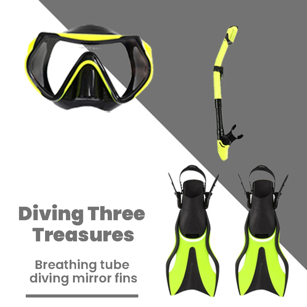 Pro Snorkeling Set For Adults Anti-fog Mask Full Dry Snorkel Flippers Kit For Underwater