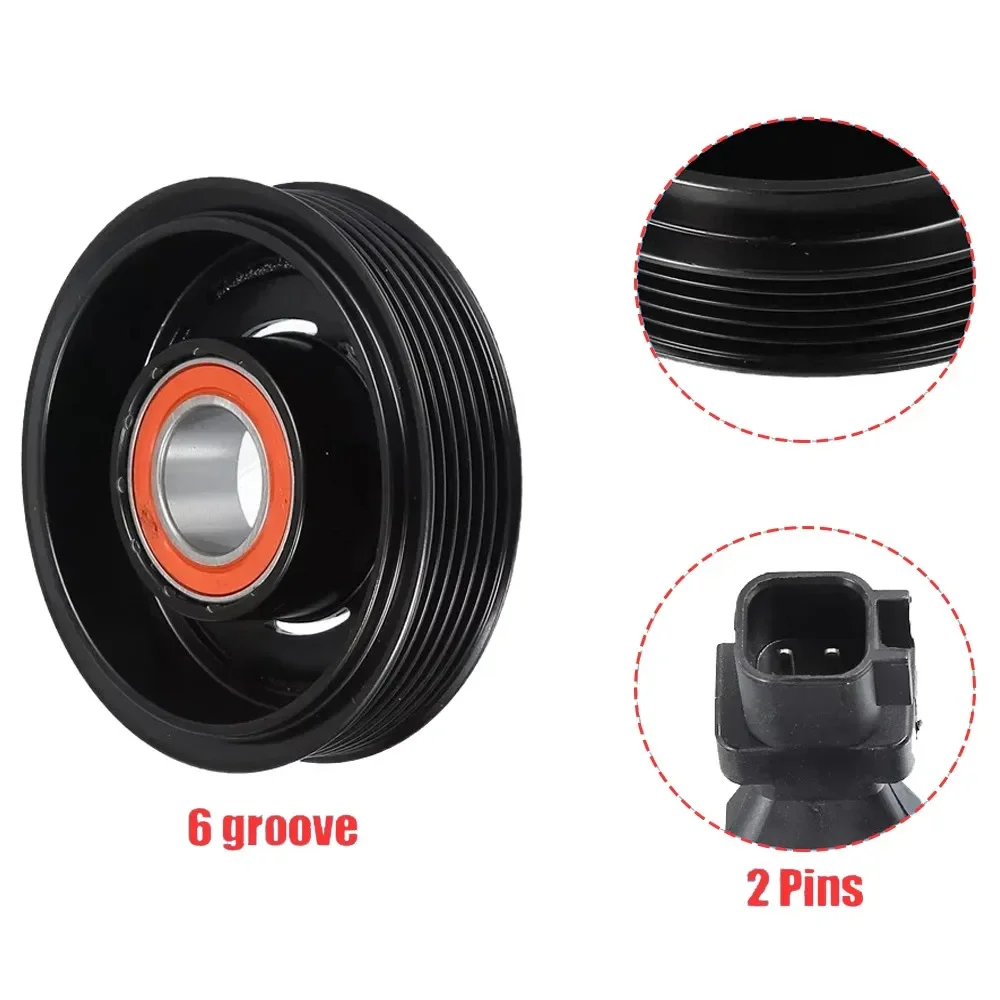 68294506AC, 68084274AB Zestaw sprzęgła kompresora klimatyzacji, cewka, koło pasowe pasuje do Jeep Wrangler 2012-2018 6 cyl. 3.6L, czarny