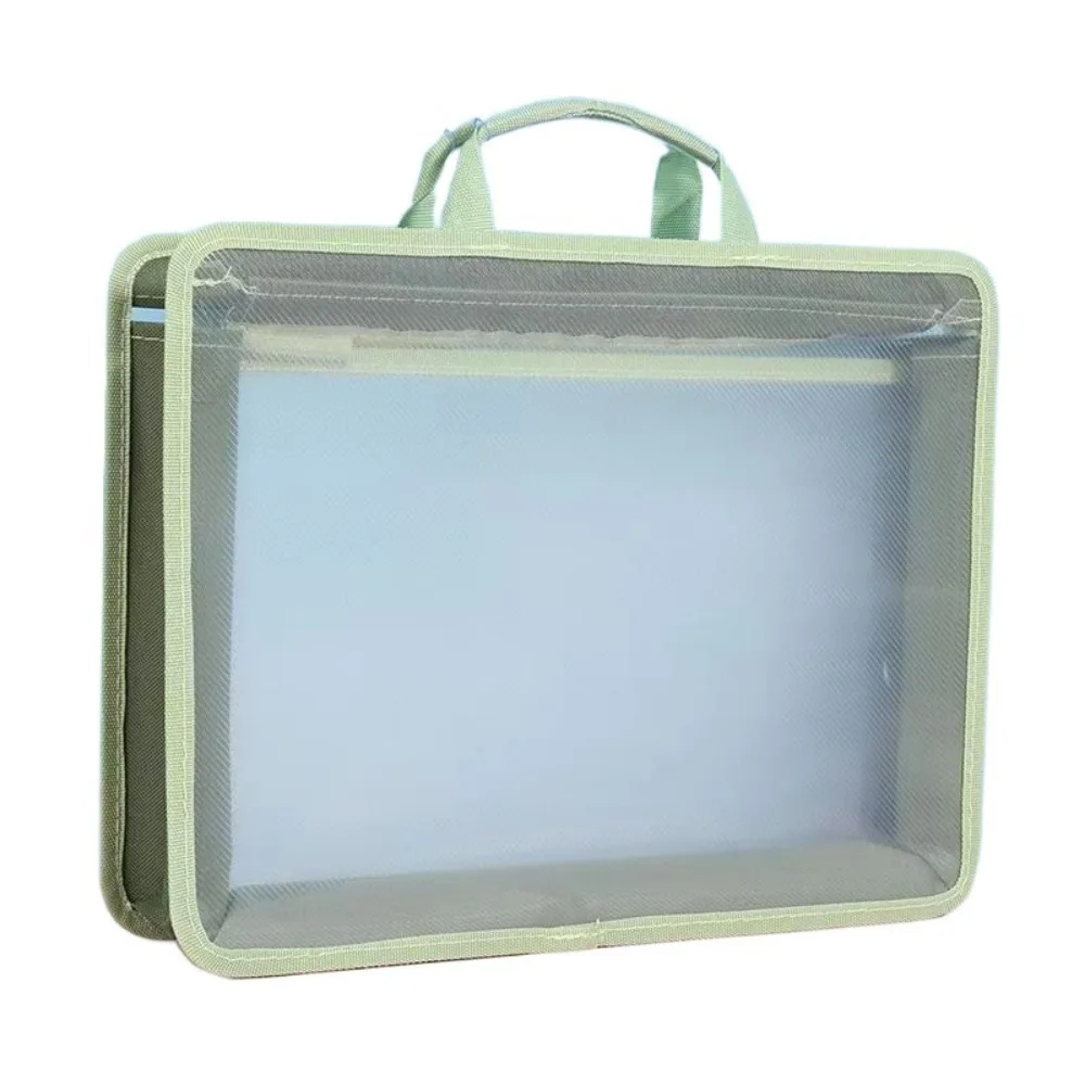 

Large Capacity Transparent a4 Handbag Thickened Waterproof Portable Documents Bag Zippered 2 Layer Plastic File Organizer