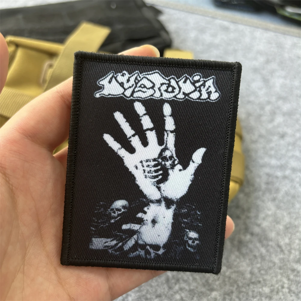 

Dystopian Rock Tactical Patches Punk Skull Meme Printing Hook&Loop Emblem Military Army Morale Badge Armband Backpack Stickers