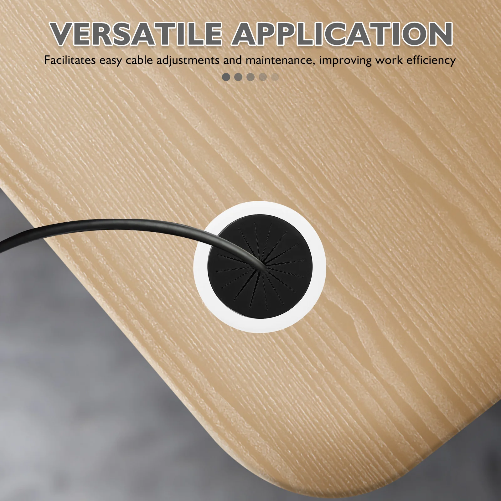 

10Pcs Plastic Desk Grommet Round Cable Hole Cover for Office Desk Wire Management Desktop Table Cord Organizer Cover