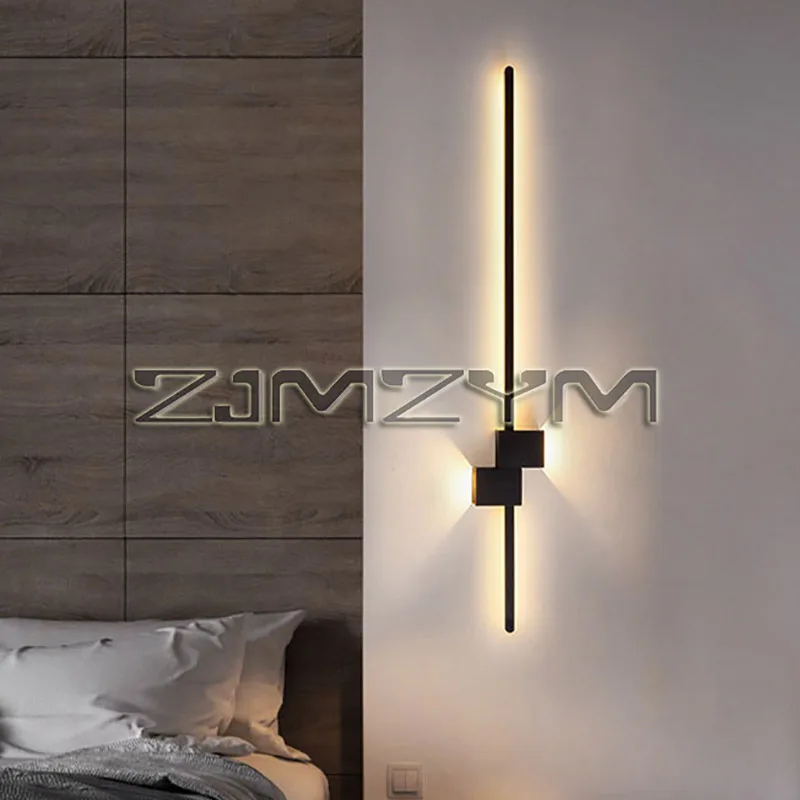مصباح جداري حديث طويل LED لديكور المنزل ، تركيبات داخلية ، غرفة نوم ، غرفة معيشة ، إضاءة خلفية