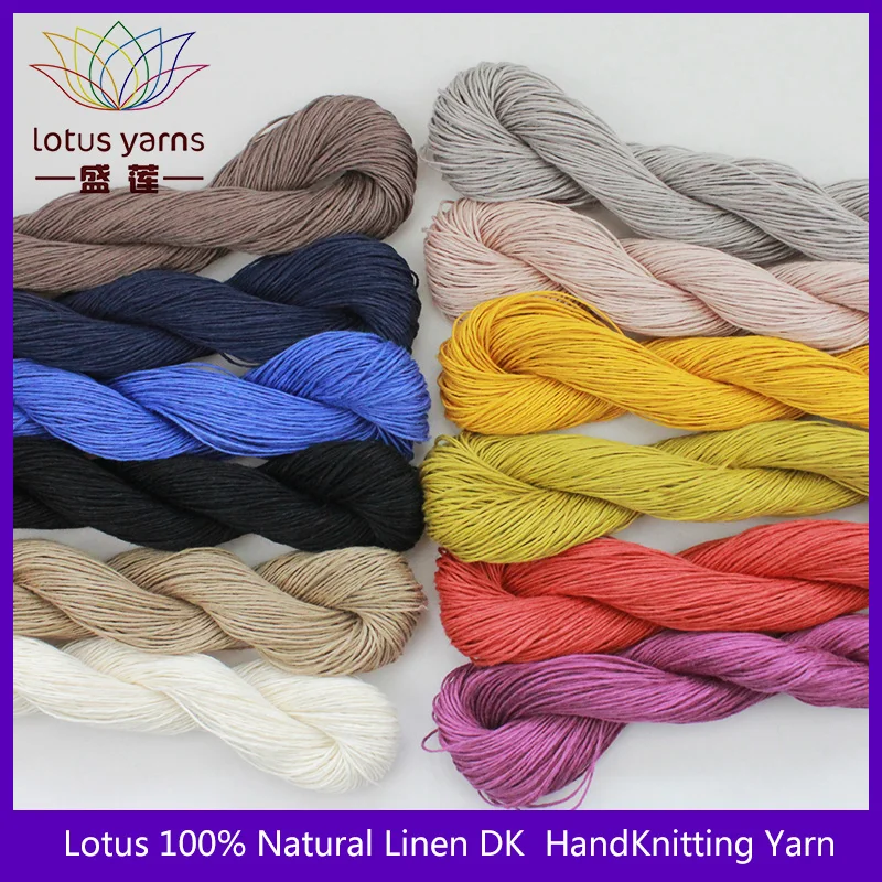 100% Natural Linen DK Weight Hand Knitting Crochet Yarn 50g/Hank for Summer Fashion Garments