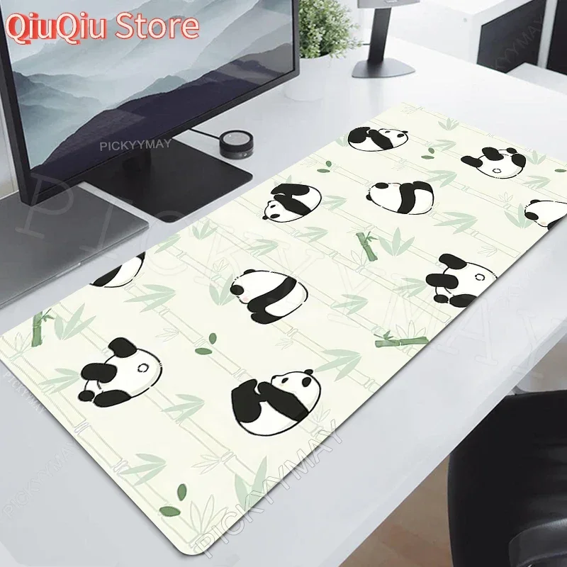 Cute Panda Desk Mat Gamer Mousepads Office Mouse Pad Computer Desk Pads Large Mousepad Kawaii Mouse Mats Locking Edges