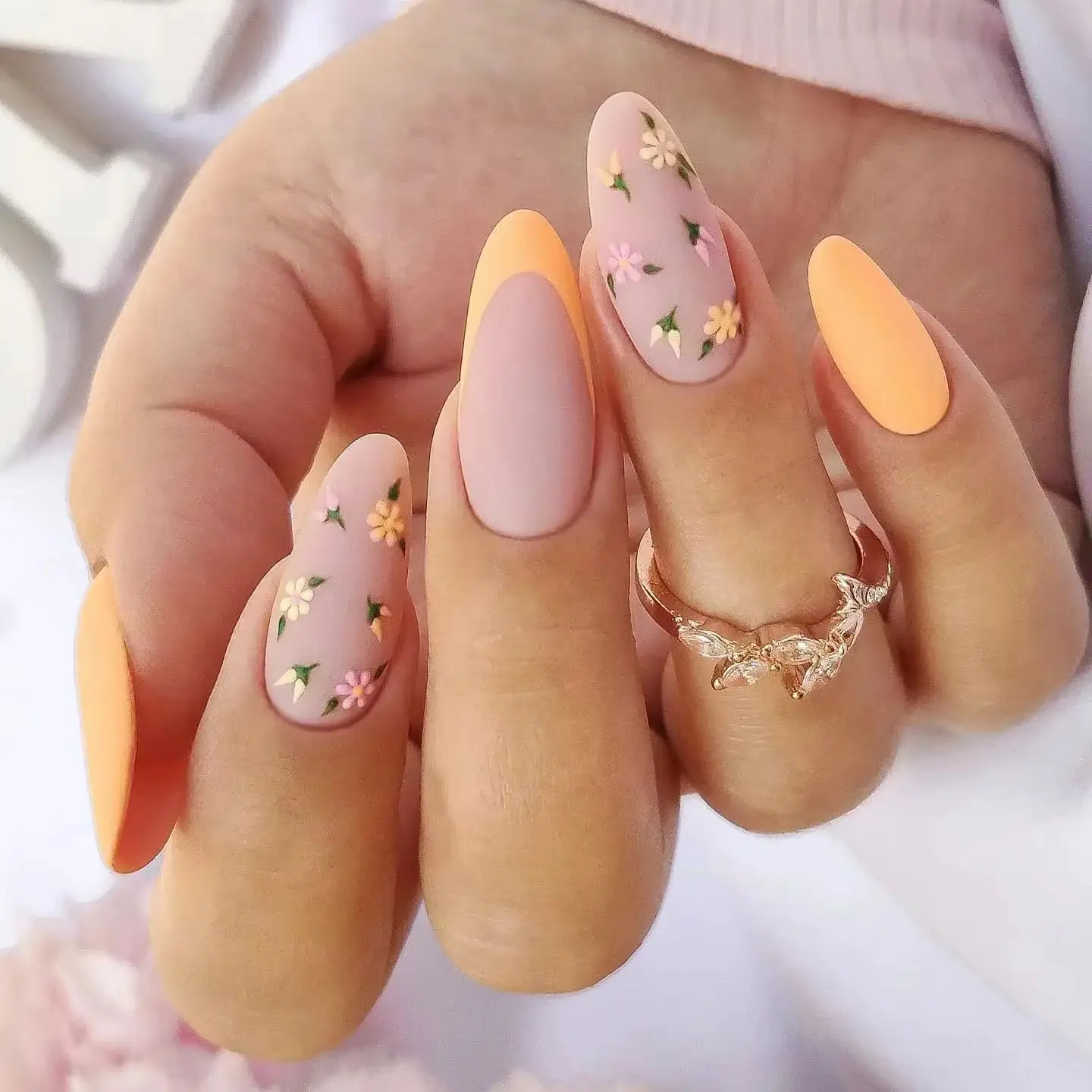 

24Pcs/Set Removable Ballerina Press on Nail Tips Long Round Head Fake Nails Full Cover Artificial Wear Reusable False Nails Art