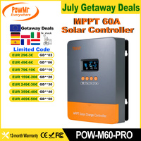 Powermr EU MPPT 60A Solar Charge Controller 12V 24V 36V 48V Plus DSP Regulator Work For Lifepo4 Battery V Solar Panel