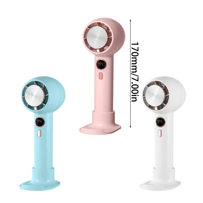 Handheld Fan Mini USB Rechargeable Hand Fan Quiet with 3 Gear Table Base Mini USB Hand Fan for Travel Outdoor