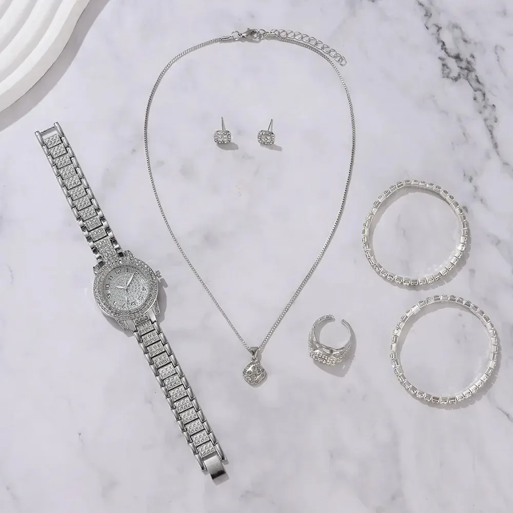 السيدات عادية كوارتز ساعة معصم سوار مجموعة 6 قطعة مجموعة ساعة نسائية على مدار الساعة الرومانية الهاتفي العلامة التجارية الفاخرة تصميم المرأة Montre فام Reloj