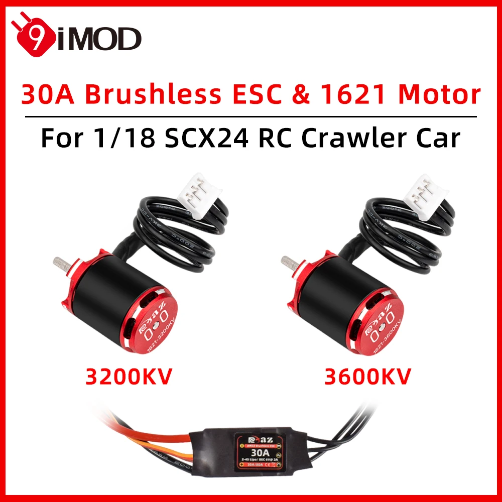 

9IMOD Бесщеточный двигатель ESC Combo AM32 30A Mini ESC 1621 Двигатель 3200/3600KV Outrunner для RC 1/18 Гусеничный автомобиль Axial SCX24