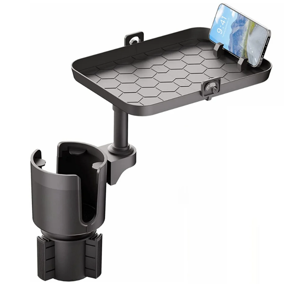 AD41-Car صينية حامل الكأس للتدوير 1/2 حامل مشروبات الهاتف المحمول تخزين الرف حامل أكواب السيارة مع