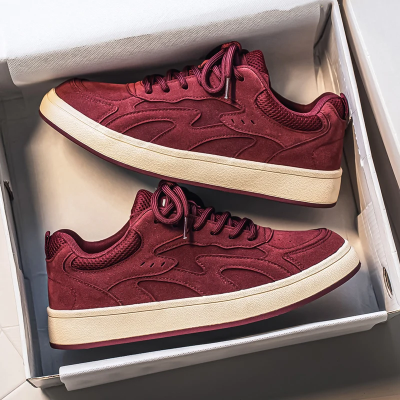 

Мужская вулканизированная обувь большого размера на шнуровке на плоской подошве с круглым носком и цветными блоками в стиле ретро, модная и повседневная прогулочная обувь