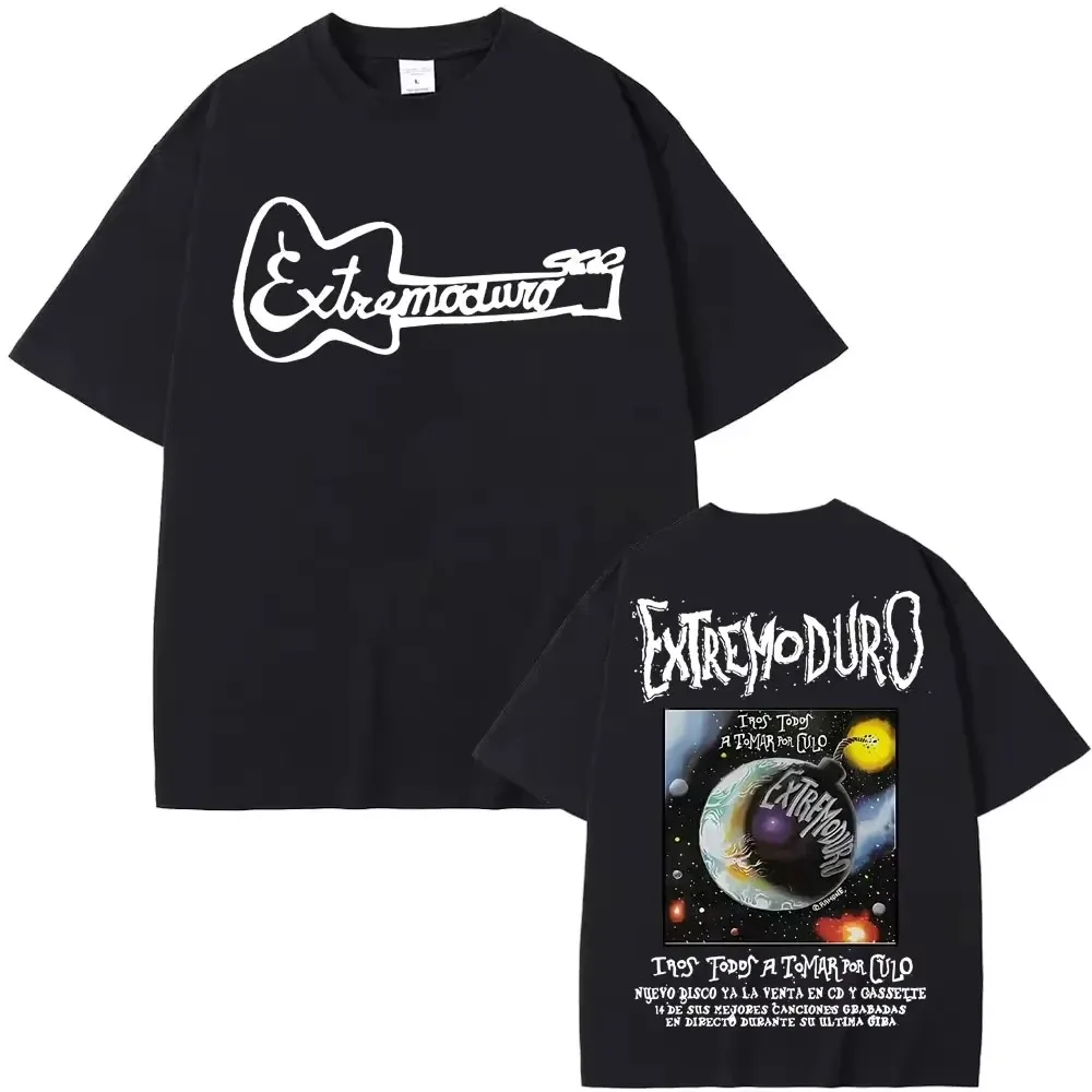 EXTREMODURO 2026 Konzert-T-Shirt, Herren Retro Oversized Loose Fit Grafik-T-Shirt, Spanische Rockband Mode Kurzarm Rundhals
