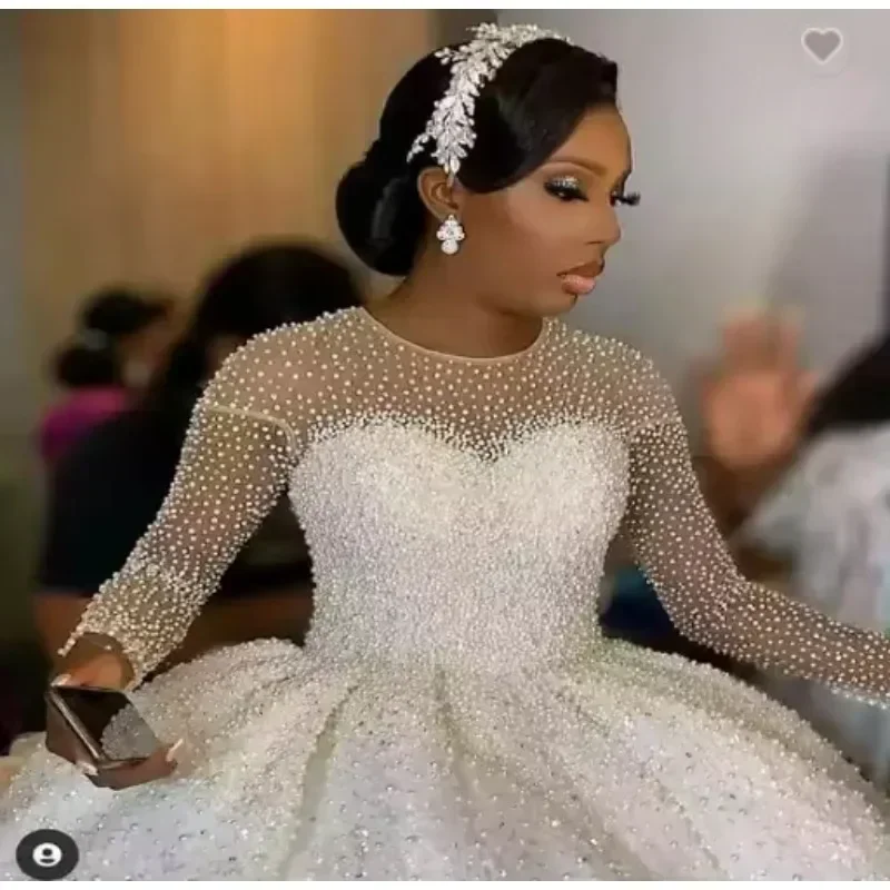 Maßgeschneiderte Brautkleider Hochzeitskleid nach Maß Hochwertiges Neues Brautkleid mit Spitze und Diamanten Langarm Glitzerndes Hochzeitskleid für Damen 2023