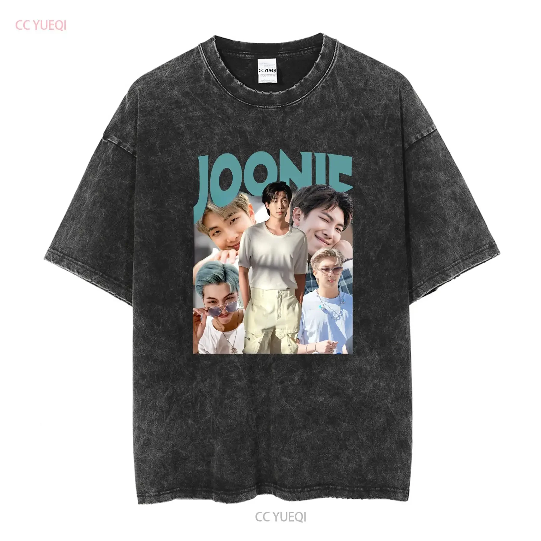 تي شيرت Namjoon الكلاسيكي RM تي شيرت kpop هدية لمحبي الأكمام الطويلة أو القصيرة عتيقة مغسولة برسومات أنيقة ومتعددة الاستخدامات ملابس الشارع غير رسمية #2