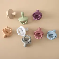 Bebek Silikon Emzik Yumuşak BPA Ücretsiz Emzik Bebek Kukla Meme Yenidoğan Bebek Diş Çıkarma Hemşirelik Emzik Zinciri Kolye