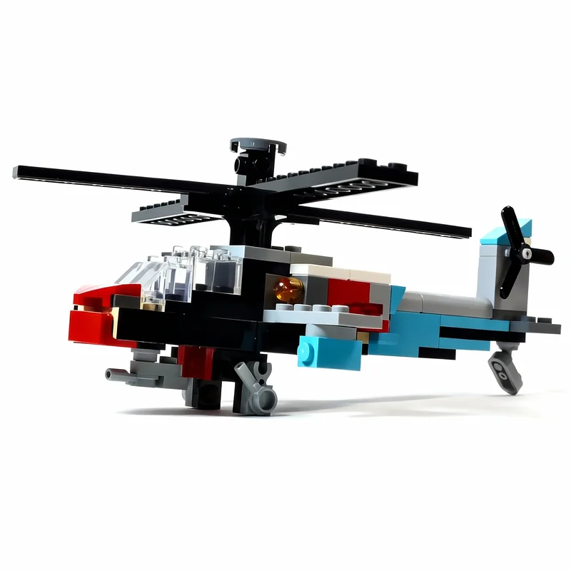 138pcs MOC Creator 3 1 Apache Longbow Model Building Blocks Construction Kids Brick Idea Assemble Education Christmas Gift Toy