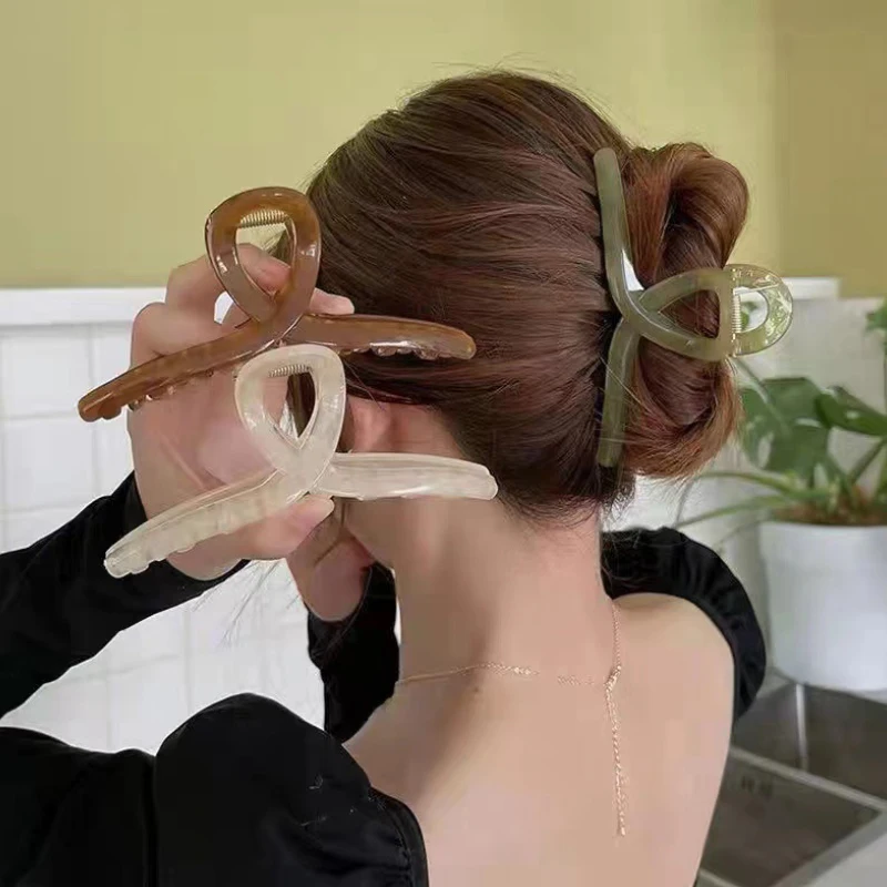 Oversized Fashion Haarklauwen Haarclips Voor Meisjes Vrouwen Transparante Haarklauwen Paardenstaart Klauw Clip Krab Haaraccessoires Hoofddeksels