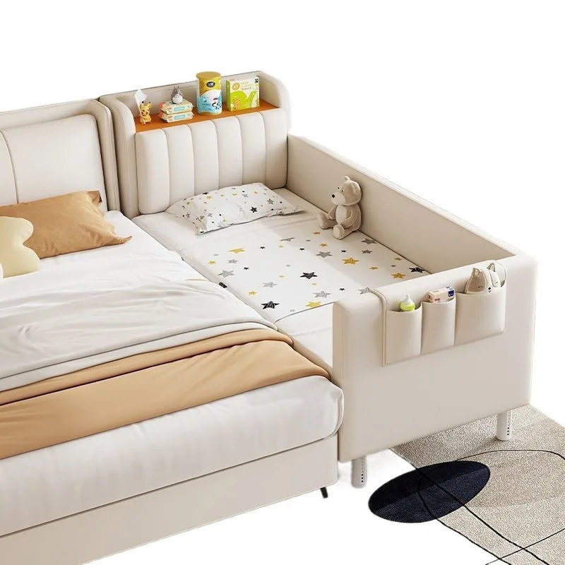 Sleeping solid wood bed storage small bed soft bag baby