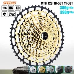 SPEDAO 12 Speed 11-50T MTB Bicycle Cassette 373g For HG Standard Hub 12v k7 Steel CNC Made Light-weight Sprocket Ultimate