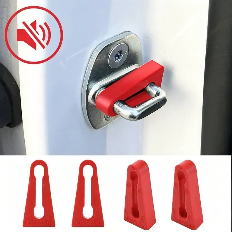 4Pcs Shock Absorber Rubber For Car Door Lock Striker Buffer Damping Deaf Seal Pad Deadener Quiet Noise Stopper