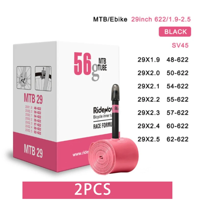 

Ridenow MTB Bike Inner Tube Ultralight 29 Inch 48-62 French Valve 45mm Mountain Bicycle Tpu Inner Tube 29×1.9-2.5 MTB Accessorie