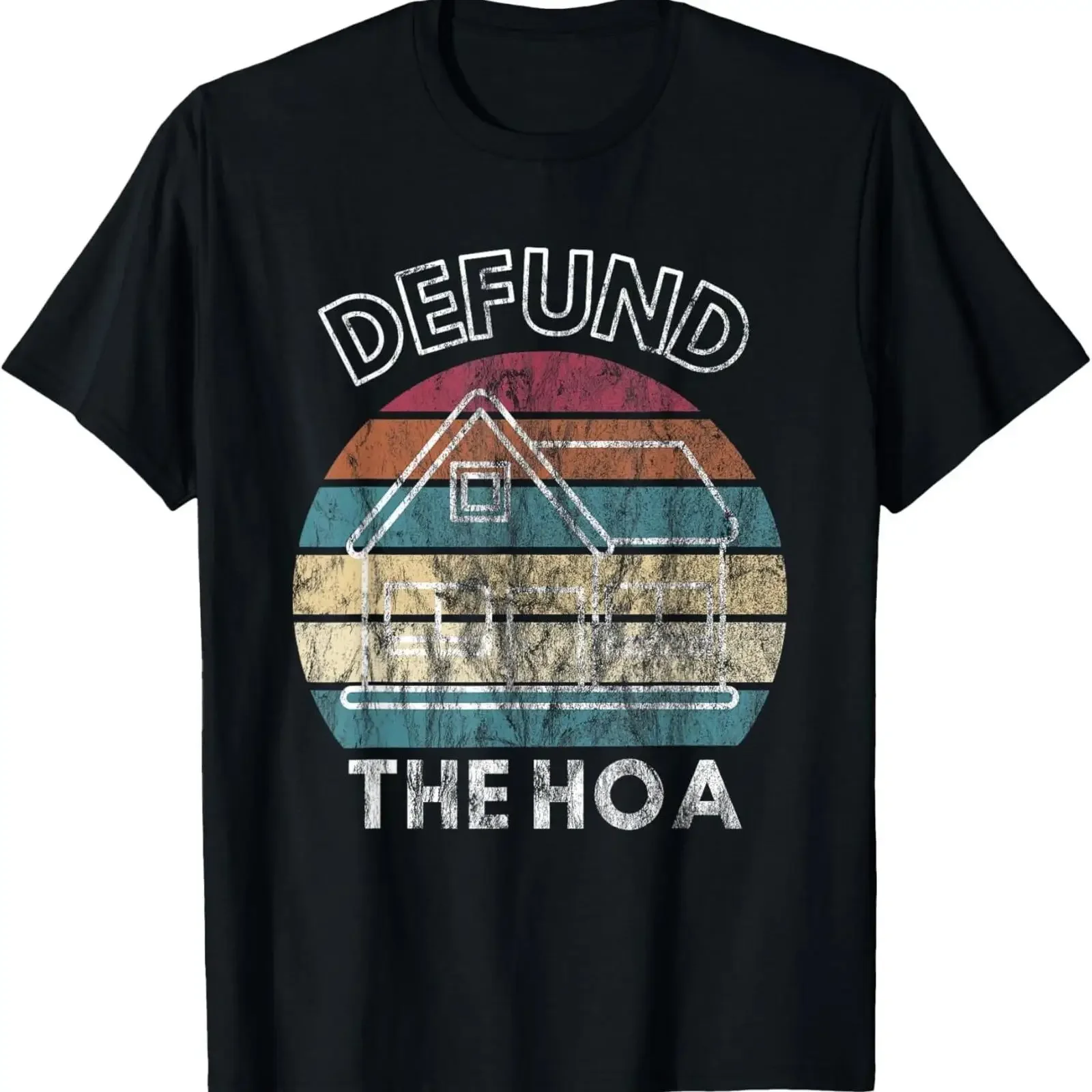 DEFUND THE HOA Funny Retro T Shirt  vintage Washed fashion designer clothes Soft Breathable streetwear Casual graphic