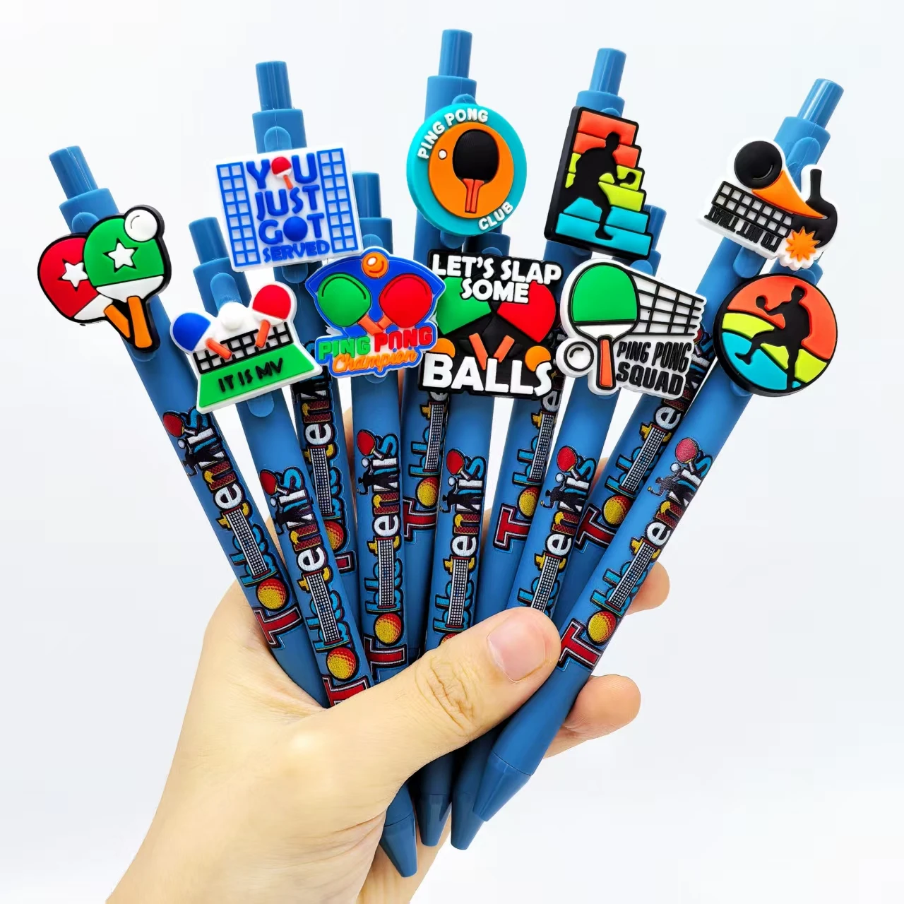 

6pcs/10pcs/14pcs/19pcs ping-pong ball-shaped ballpoint pens, high-quality writing pens, gift pens for ball game enthusiasts